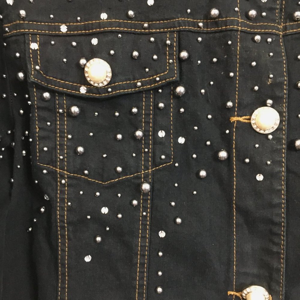 Quacker Factory Art To Wear Embellished Dark Deni… - image 3